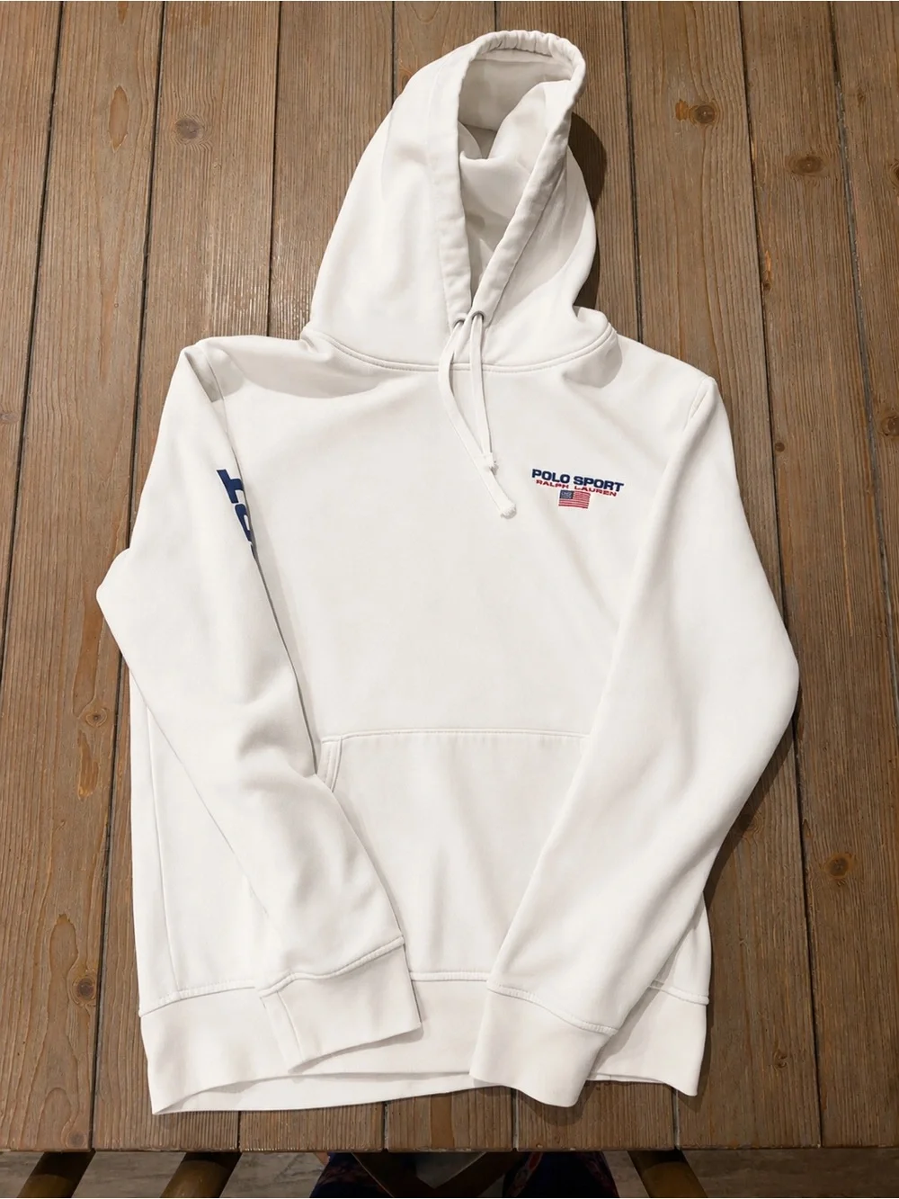 Polo by Ralph Lauren White Hoodie with Navy & Red Logo